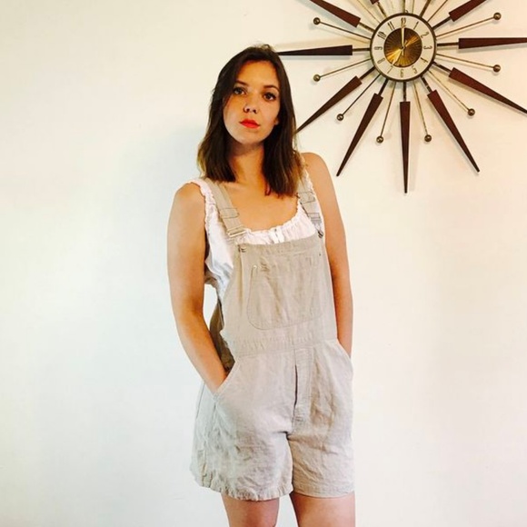 linen overalls short